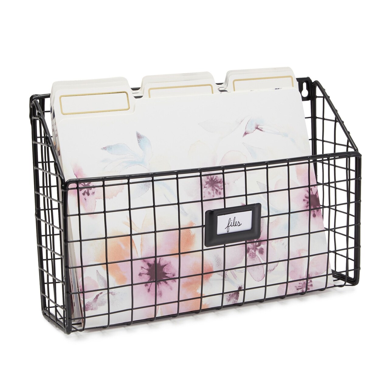 Metal Wall Mount Wire Basket, Hanging Mail and Magazine Organizer (13 x 9 In)